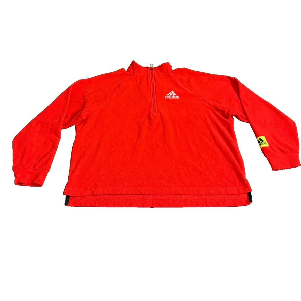 Vintage adidas Equipment Fleece Quarter Zip Pullover Red Men's M EQT‎ 90s